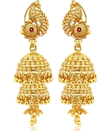 Vighnaharta South Screw back alloy Gold plated Jhumki, Jhumka, Jhumkas, Jhumki Earring for Women and Girls VFJ1499ERG