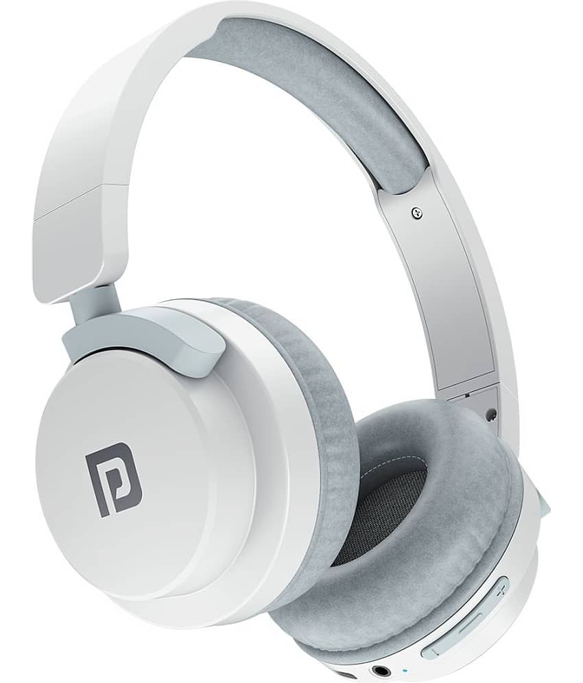 Portronics Muffs M2 Type C Bluetooth Headphone Over Ear 40 Hours Playback Voice assistant,Fast charging IPX4(Splash & Sweat Proof) White