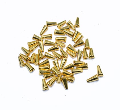 Gold color Pencil Shape Acrylic Hanging Beads for Jewelry Making, Necklace, Earring, Bracelet, Embroidery, Dress and DIY Kit-Per Packet of 50 Gram (330 Pieces) / 12X6 MM