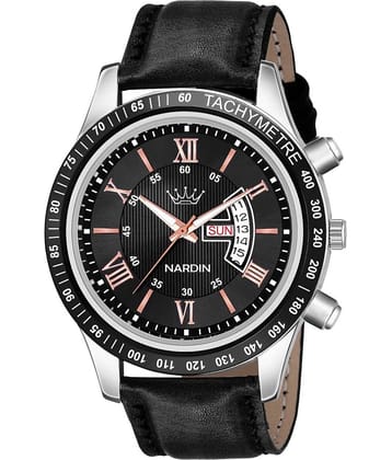 nardin NWS052 Black Dial Leather Analog Men's Watch