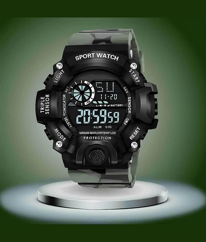 DECLASSE Green Rubber Digital Men's Watch