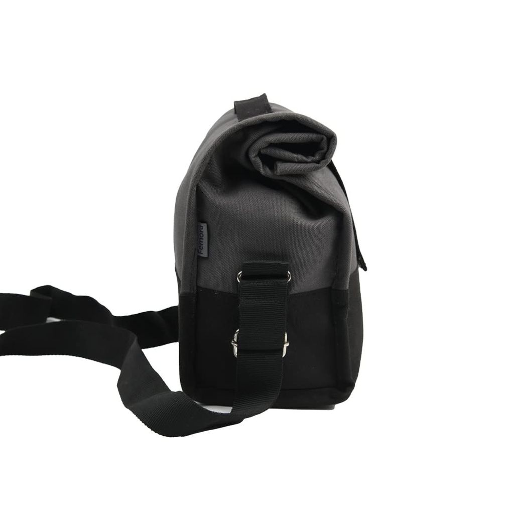 Femora Borosilicate Glass Round Container Grey Black Canvas Lunch Box-380ml, Set of 3