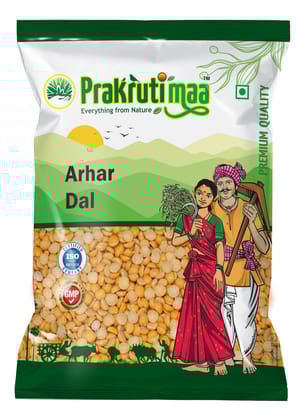 Prakrutimaa Premium Arhar Dal (1Kg) | Unpolished, Naturally Grown Toor Dal