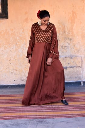 Rustic Elegance: Floor- Length Gown