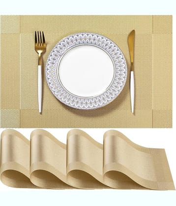 Crasts PVC Solid Rectangle Table Mats ( 45 cm x 30 cm ) Pack of 4 - Multi