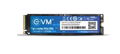 EVM 128GB NVMe Gen 3x4 Internal SSD (2280)  Upto 1800MB/s Read & 700MB/s Write | PCIe 3.0 M.2 Solid State Drive for Gaming, Laptops & Desktops | Shock Resistant & 5-Year Warranty (EVMNV/128GB)