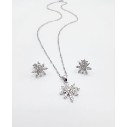 Pendant Set silver tone Leaf-Inspired Pendant Set silver tone Leaf-Inspired