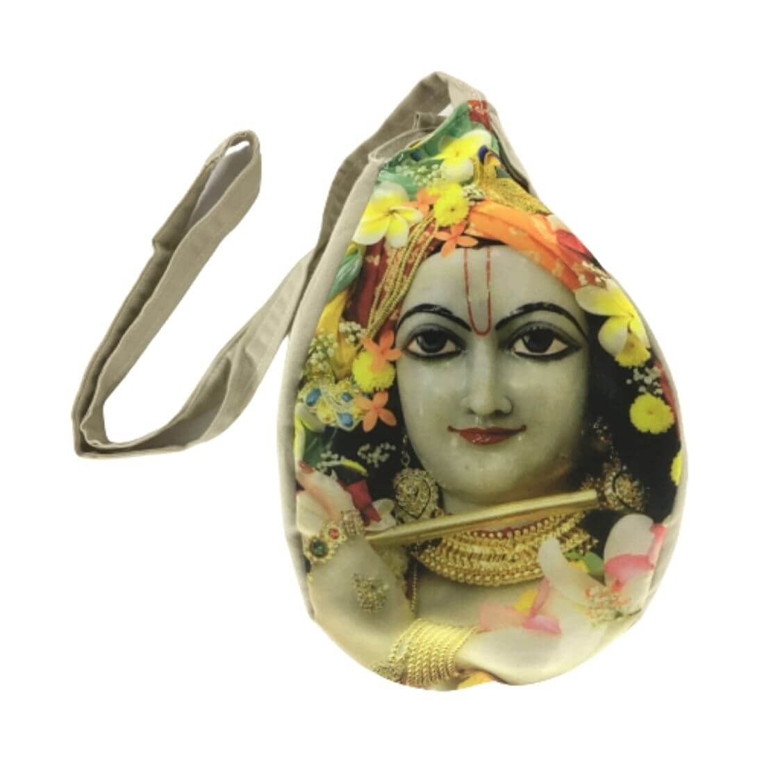 MAYAPURI Krishna Printed Chanting Bag/Japa Bag with Zip Pocket for Daily Mantra Jaap (Pack of 1)