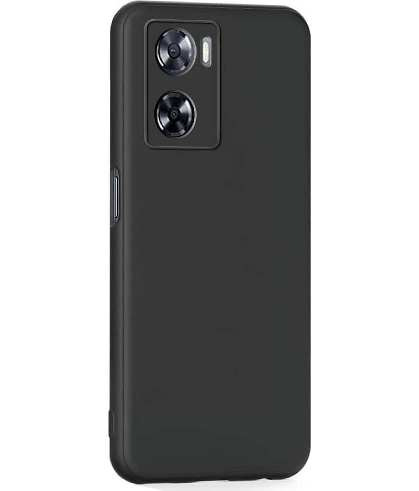 Case Vault Covers - Black Silicon Plain Cases Compatible For OPPO A57 4G ( Pack of 1 )