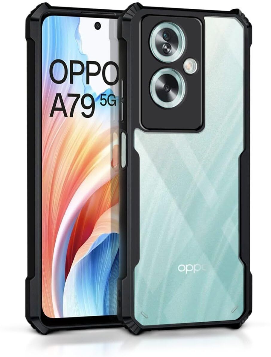 PLUGTECH Slim Shockproof Case | Matte Black Soft | Drop Protection | Precise Cutouts | Premium Mobile Cover for Oppo A79 5G