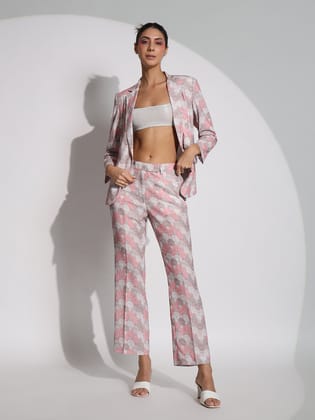 Printed Co-Ord Set- Pink-S