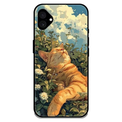 Garfield - Glossy Metal Silicone Case For Apple iPhone Models-Apple iPhone 16