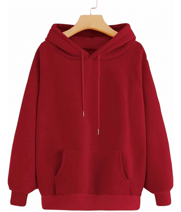 JUNEBERRY Cotton Maroon Hooded Sweatshirt