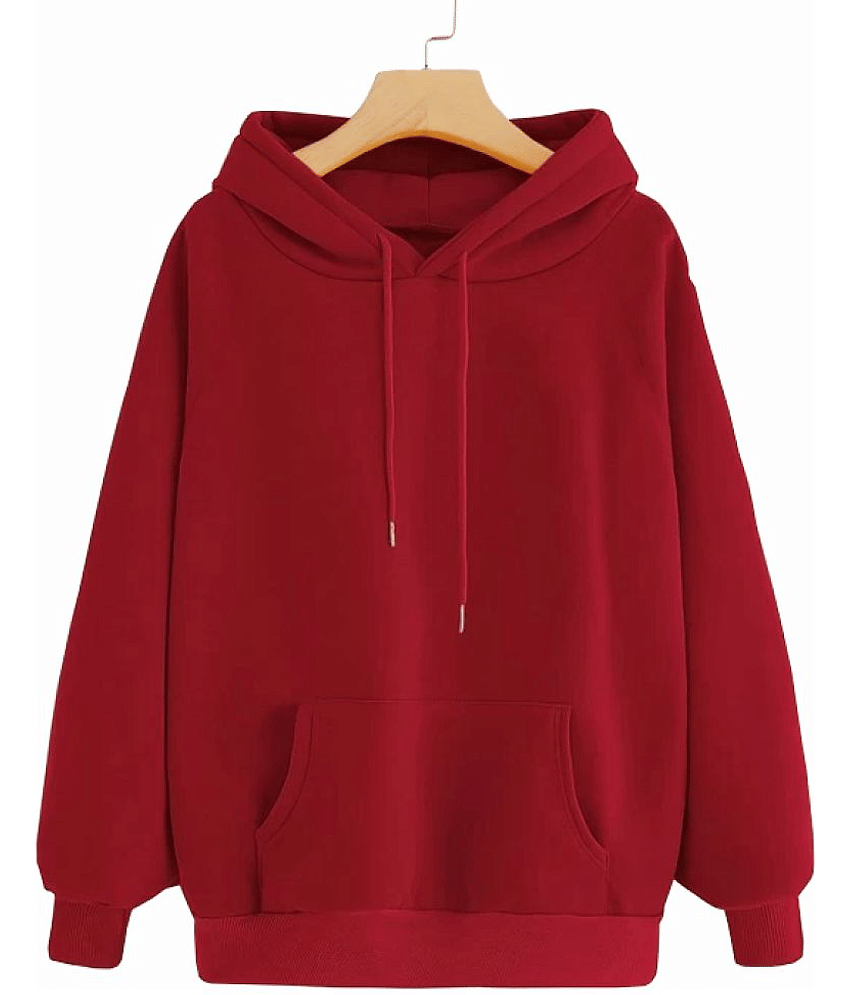 JUNEBERRY Cotton Maroon Hooded Sweatshirt