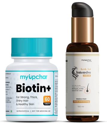 myUpchar Ayurveda Biotin Capsule & Hair Oil Capsule 2 gm