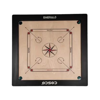 Cosco Emerald 35 Inches Carrom Board  Black Beige