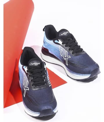 Lakhani Aashirwad E-Fire-01_Blk-RBl Black Men's Sports Running Shoes