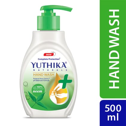 Yuthika Liquid Hand Wash 500ml Dispenser Bottle, Neem Handwash, Germ Protection Handwash with a pH Balanced Formula