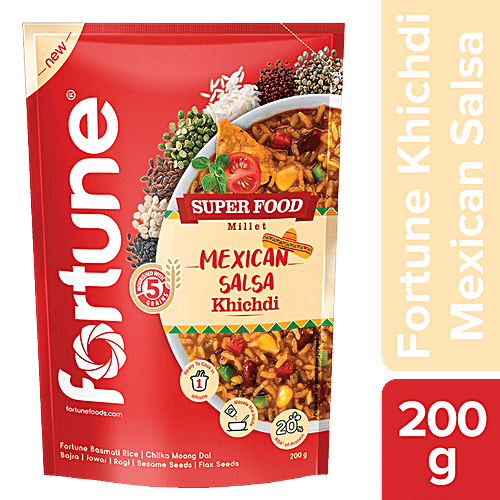 Fortune Super Food Millet Mexican Salsa Khichdi - Ready To Cook, Rich In Protein, 200 g Pouch