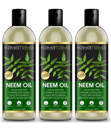 Kayamaya 100% Pure Neem Oil for Hair & Skin Oil 100 mL Pack of 3