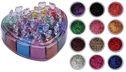 Elecsera Multicolor Shining Eye shadow Shimmer/Glitter Powder 36 Pcs (Multicolor)