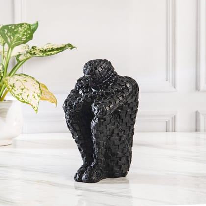 BRICK MAN SCULPTURE-Black