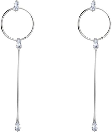 Silver Shine Alluring Silver With Diamond Hanging Drop Earring For Girls And Women