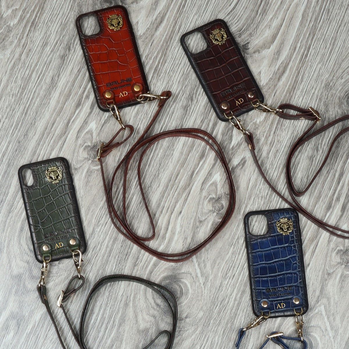 Handcrafted Croco Leather Adjustable Strap Mobile Cover by Brune & Bareskin (Price for 1 Product)-X