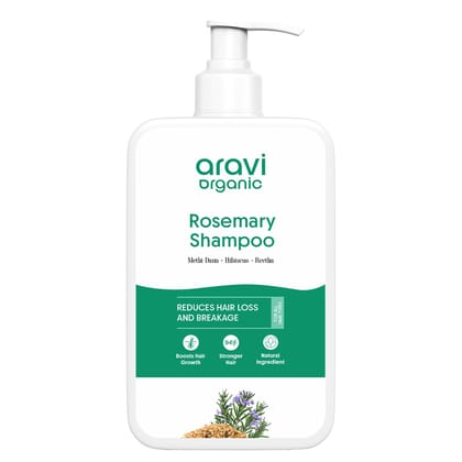 Aravi Organic Rosemary Anti-Hairfall Shampoo | Hair Growth & Hairfall Control | Up to 94% Stronger Hair | Sulphate Free Shampoo For Men & Women | For Dry & Frizzy Hair | All Hair Types | 200ml Aravi Organic Rosemary Anti-Hairfall Shampoo | Hair Growth & 