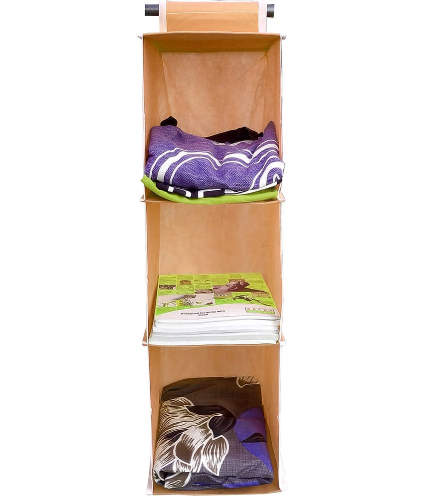 Sh Nasima Hanging 3 Shelf Closet Cloth Organizer Wardrobe Organiser Hanging Organizer for Almirah Regular Organizer Pack Of 1
