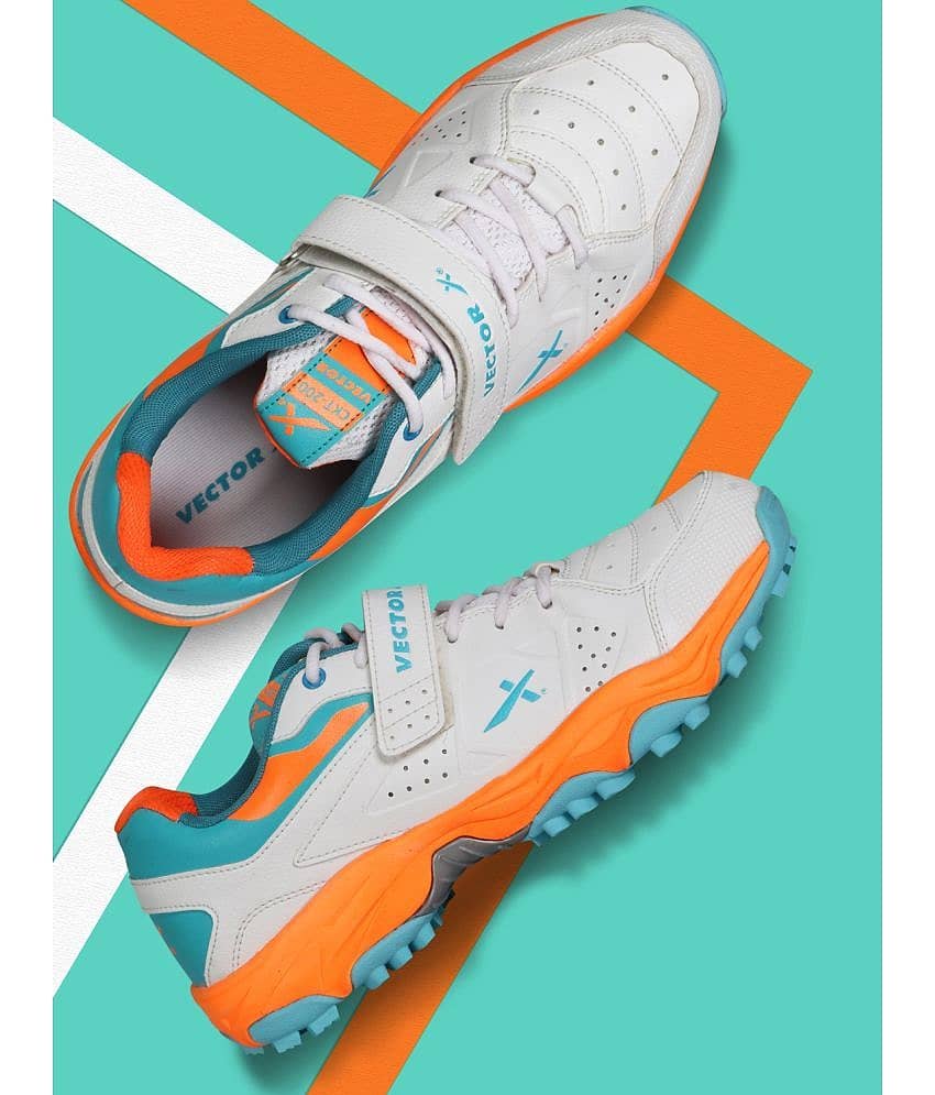 Vector X CKT-200 Orange & White Cricket Shoes