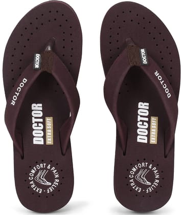 DOCTOR EXTRA SOFT - Maroon Women's Thong Flip Flop