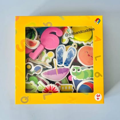 63pcs EVA Foam Magnetic Numbers/Fruit/Vehicle/Animal for Kids