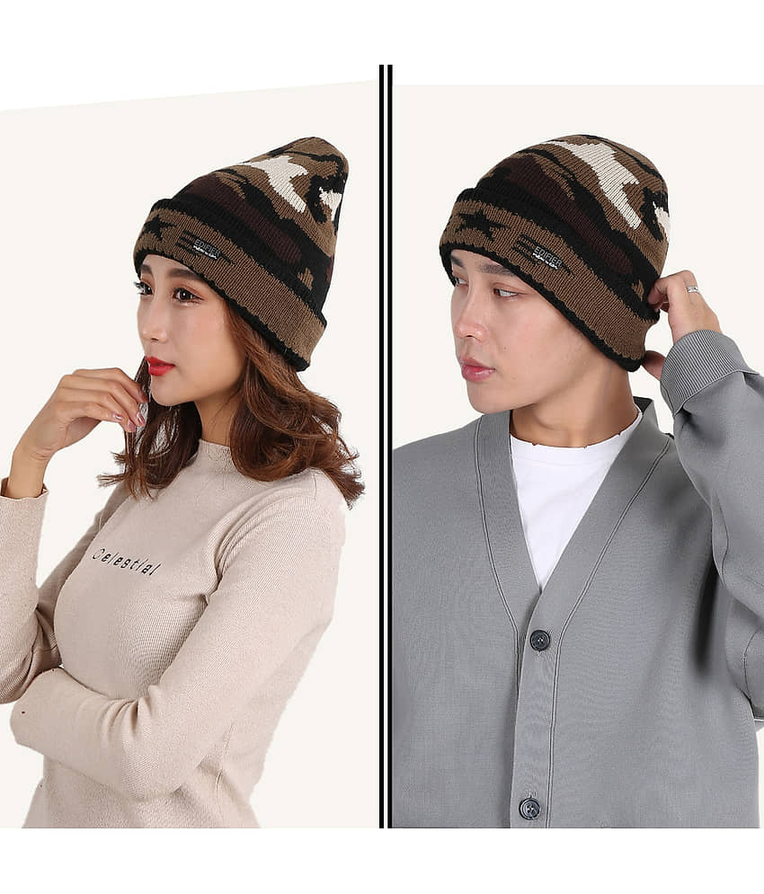 Edifier Woollen Winter Cap for Men & Women (Pack of 2)