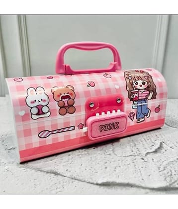 FEDIFU   Plastic Pencil Box With Code Lock Pen Case Large Capacity Multi-Layer Multi-Function Storage Bag Secret Compartment Pencil Box