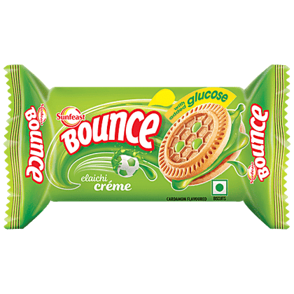Sunfeast Bounce biscuits - Elaichi Creme Cookies, 6x30 g Multipack