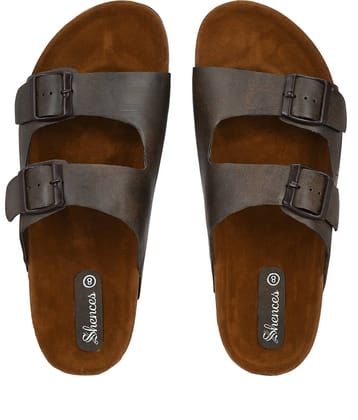 SHENCES - Grey Men's Leather Slipper