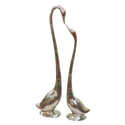Brass Duck Pair Decorative Showpiece Statue for Home & Office Decor, Height : 33.5 Inch (ANMAS071 A)