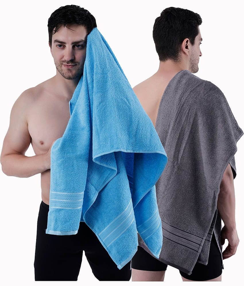 Dollar Cotton Striped 500 -GSM Bath Towel ( Pack of 2 ) - Multicolor