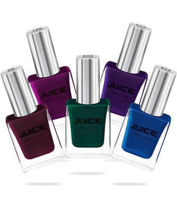 Juice Mahgany,Magenta,Green,Blue,Eminence Nail Polish 96,188,200,272,273 Multi Glossy Pack of 5 55 mL