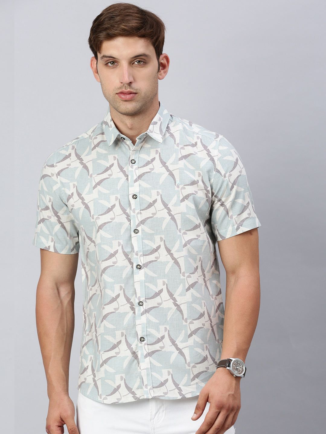 Classic Polo Men's Half Sleeve Multicolor Slim Fit Printed Casual Shirt | SP2-EL-15 B-HS-PRT-SF