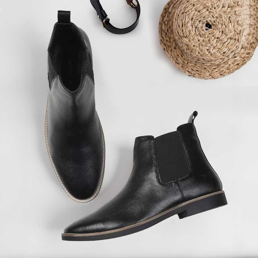 Men Chelsea PU Boots-Classic Black / 7