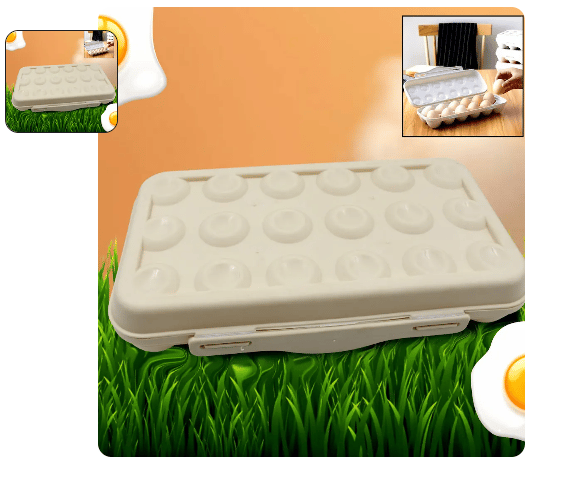 18 Grid Egg Holder Storage, Shock-Proof Egg Container with Buckle, Egg Carrier, Egg Tray, Egg Shelter, Effective Full Seal, Egg House use for Fridge, Camping, Kitchen