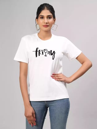 Friyay - Sukhiaatma Unisex Graphic Printed White T-shirt-XS-36