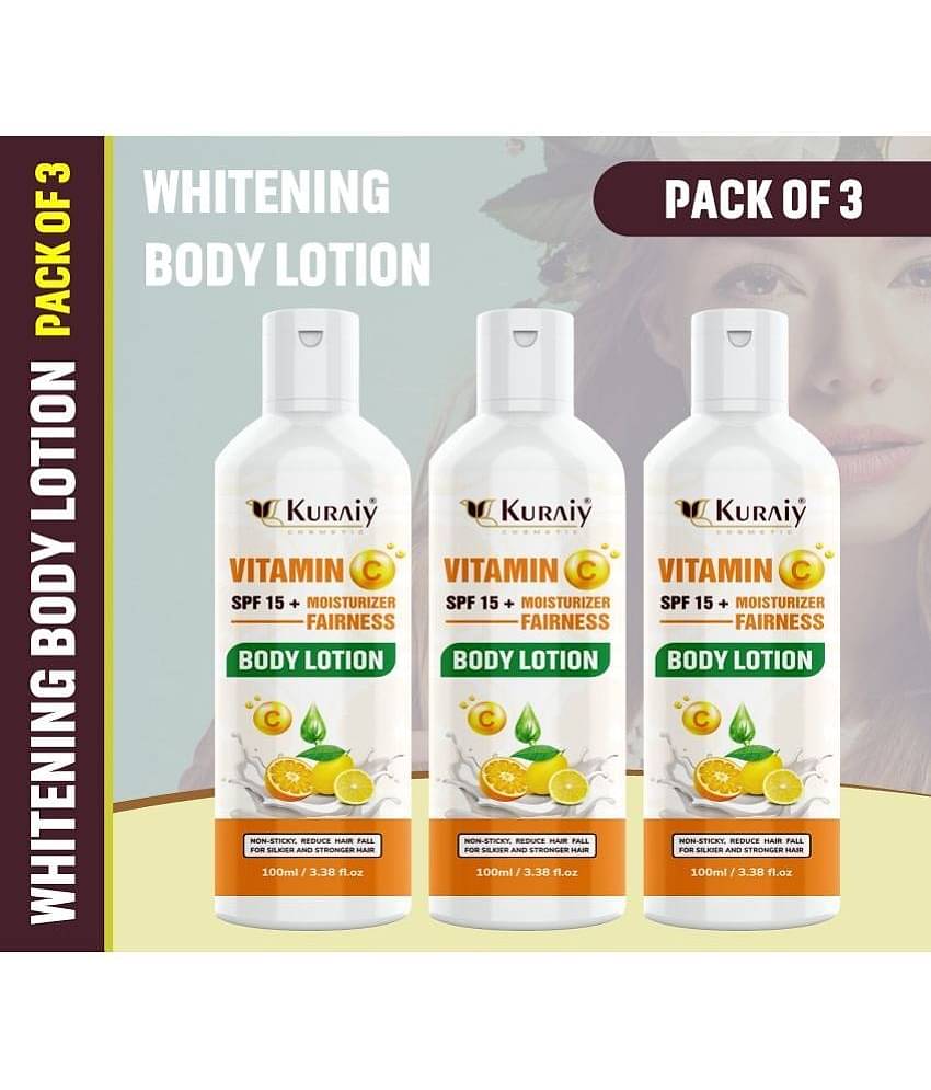 KURAIY Beautiful Vitamin C Body Lotion Whitening Moisturizing Body Lotion Pack Of 3