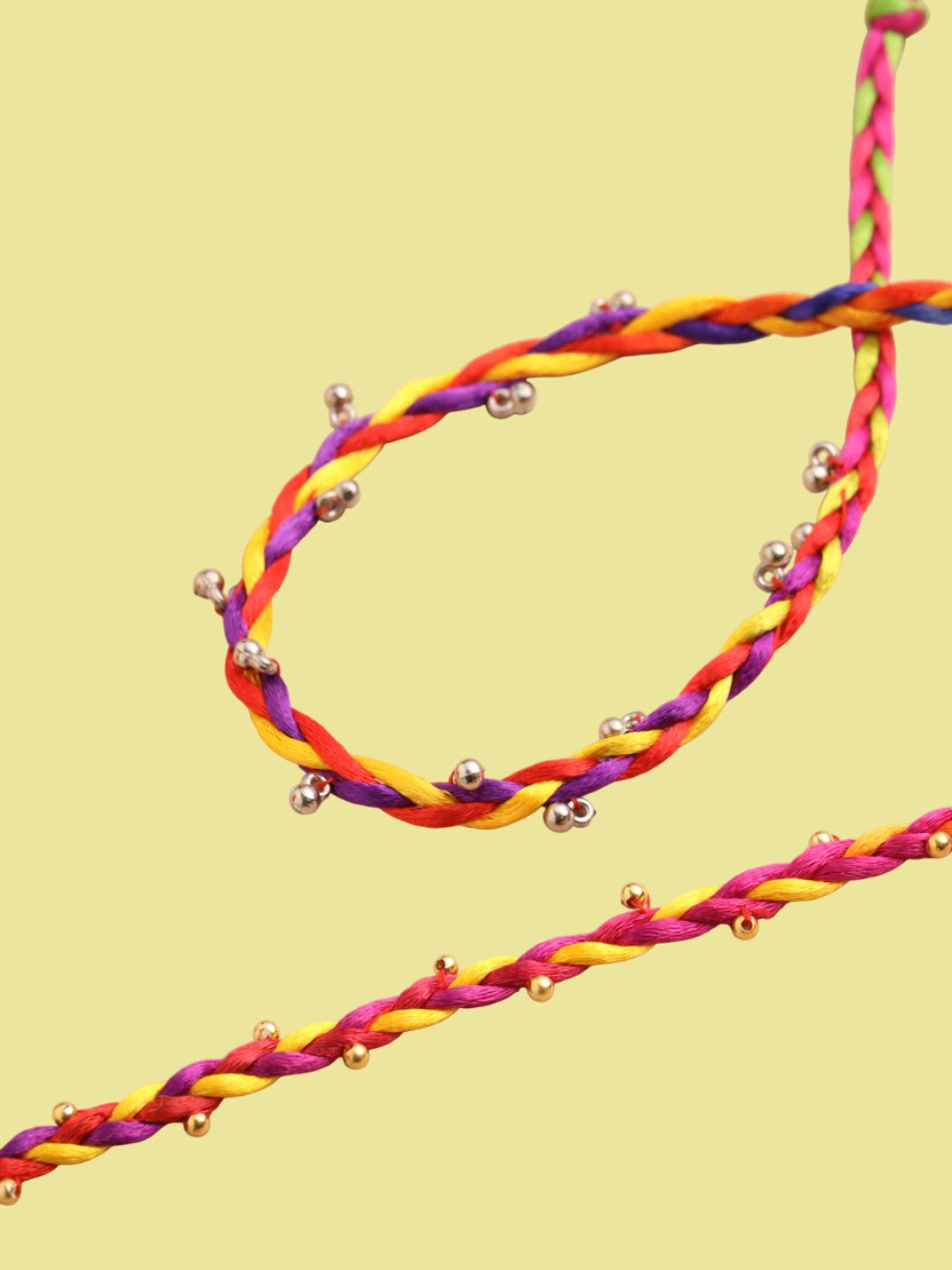 NVR Set of 2 Multicolor Artificial Beads Bracelet-Onesize / Multicolor / Metal