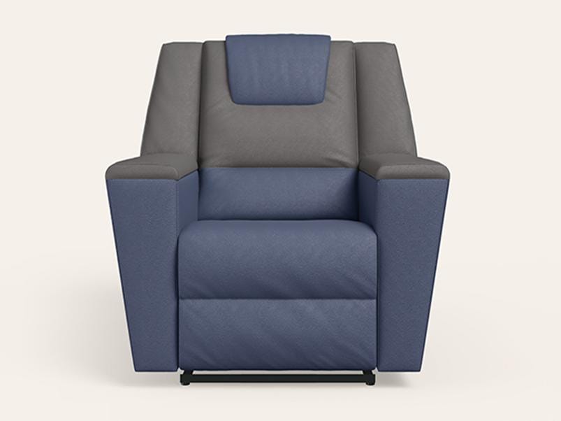 SumoV2 Manual 1 Seater Fab Leather Recliner (3-Years Warranty, Blue Grey)