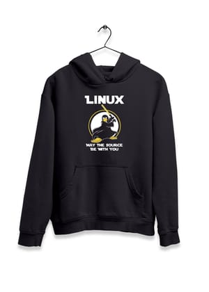Linux May Be Source Be With You Hoodie-Black / S