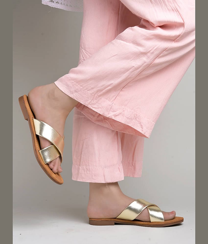 Shoetopia Gold Women's Flats