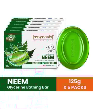 Aaryanveda Antibacterial Neem Glycerine Soap Bathing Bar for All Skin Type ( Pack of 5 )
